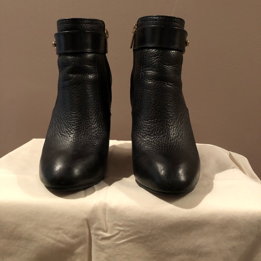 Tory Burch Black Leather Wedge Ankle Boot